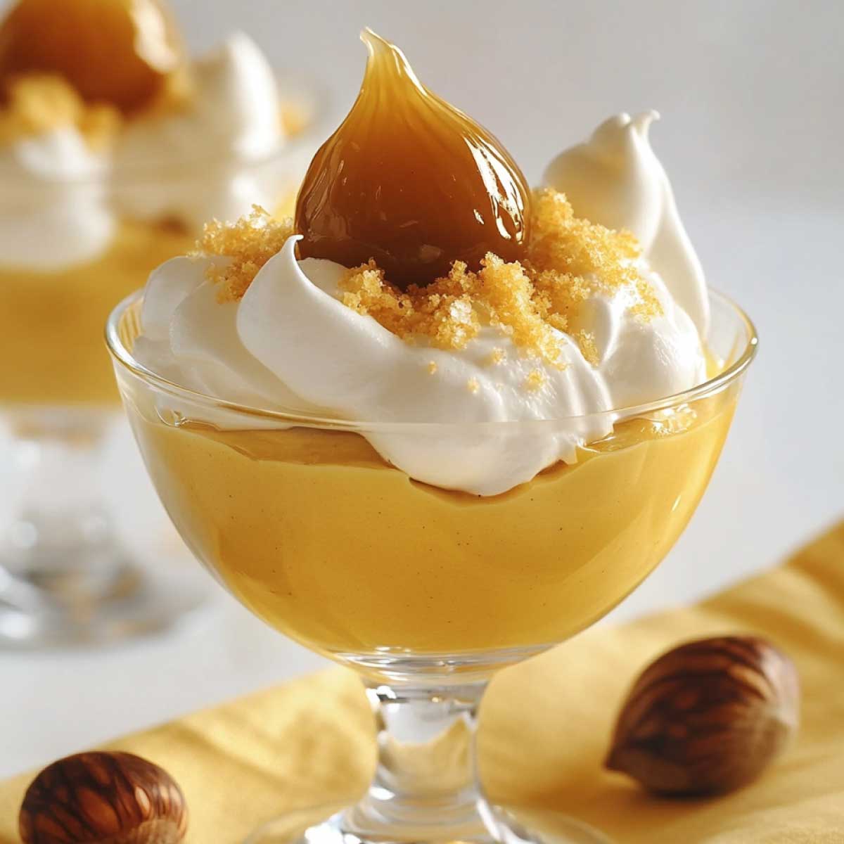 Crema allo zafferano con marron glacés