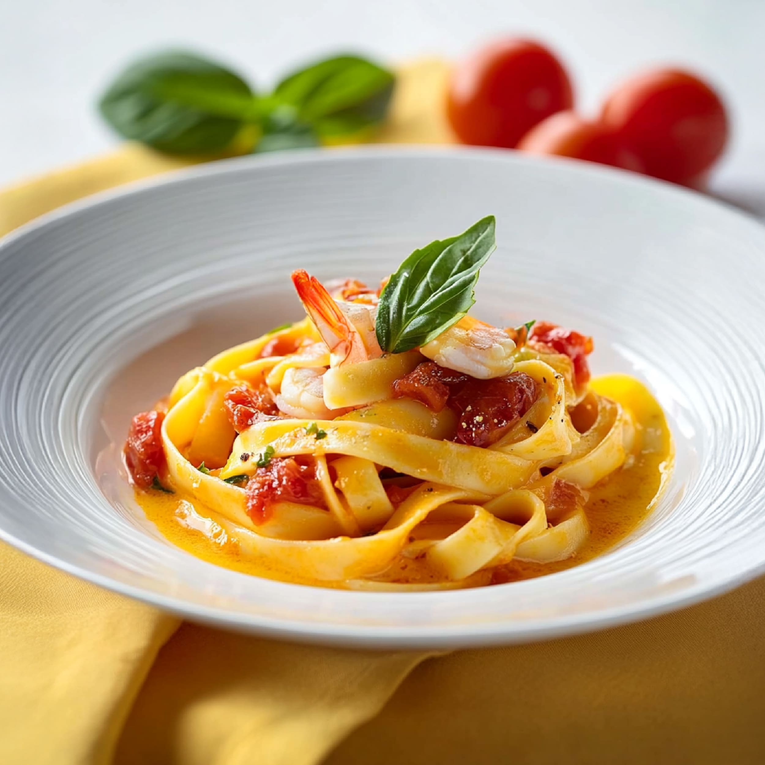 Linguine con calamaretti allo zafferano