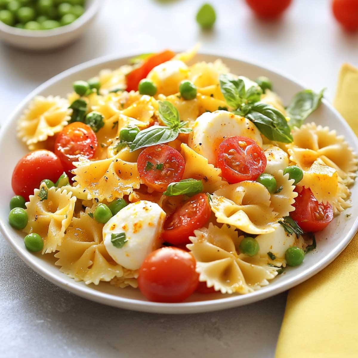 Pasta fredda gialla con mozzarella