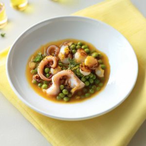 Seppie e piselli allo zafferano