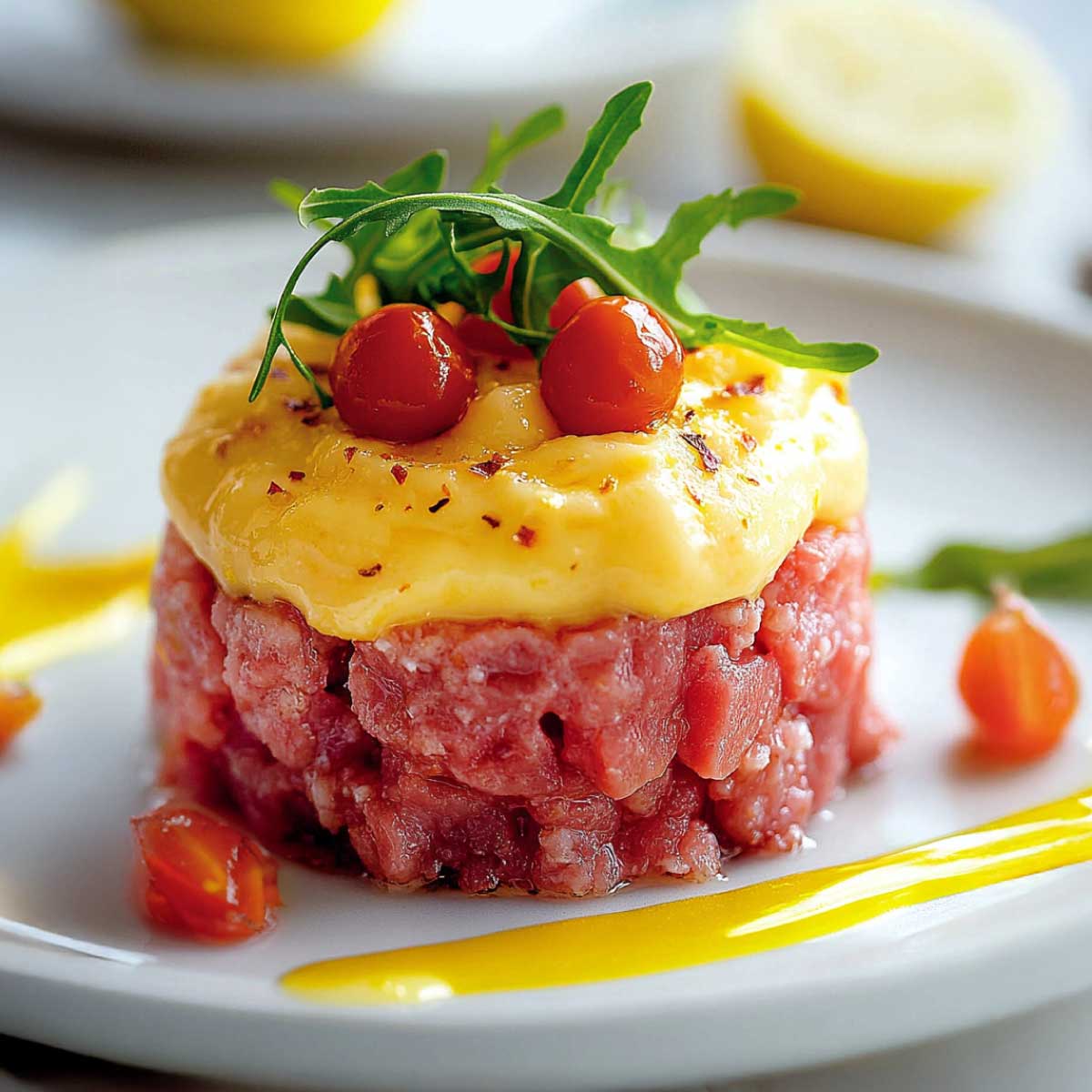 Tartare di filetto di manzo e robiola allo zafferano