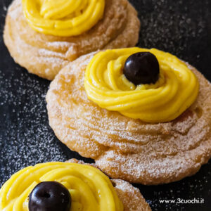 Zeppole con crema allo Zafferano