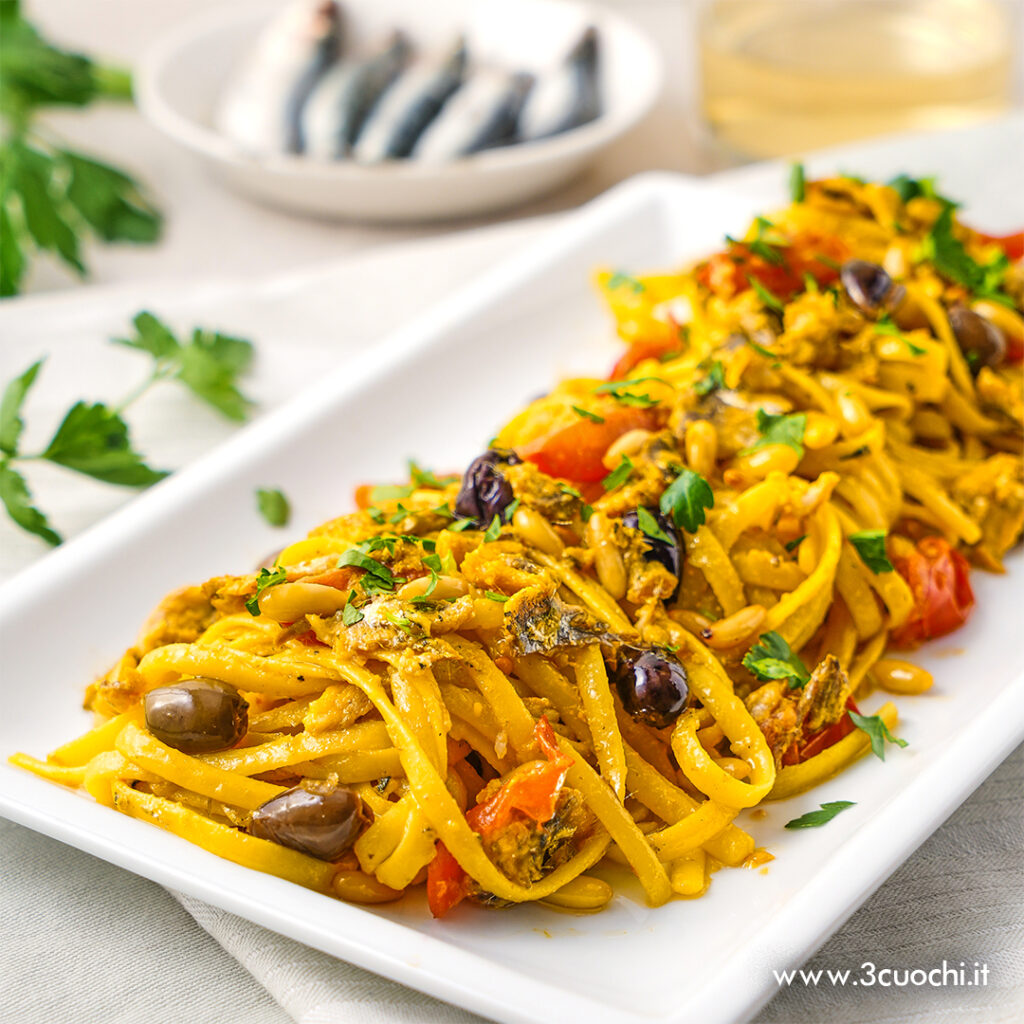 Linguine gialle alla ligure