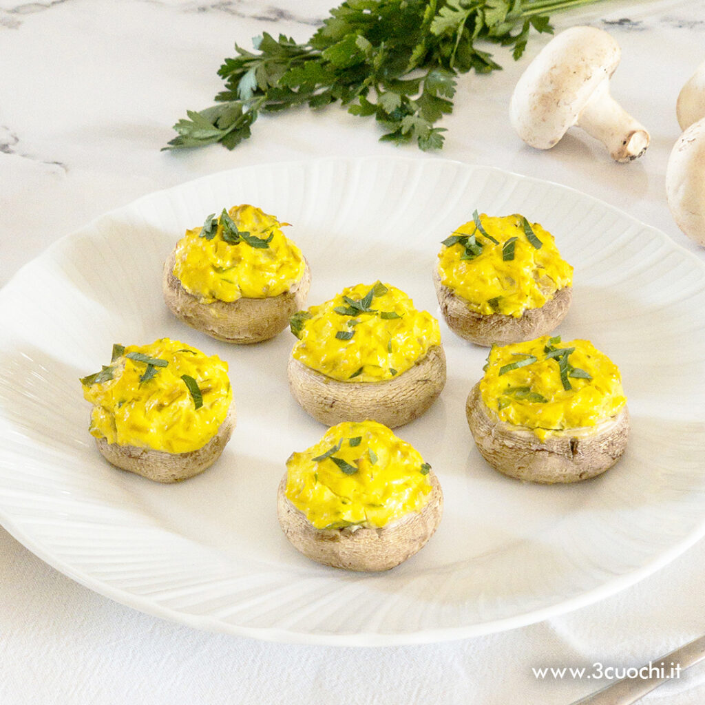 Funghi ripieni allo zafferano