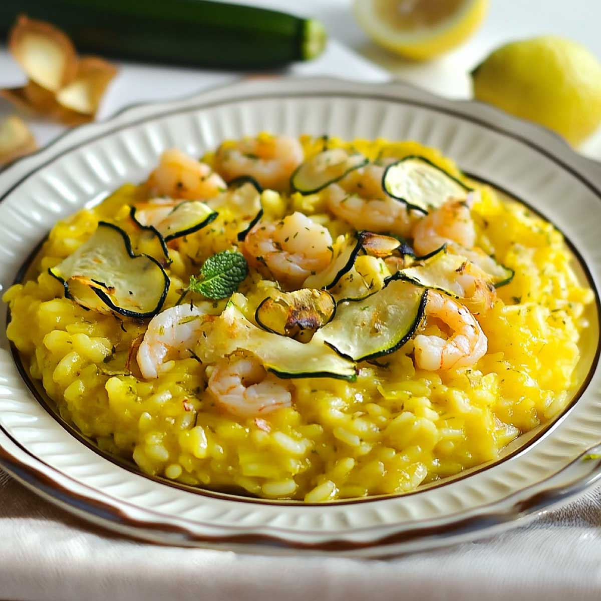 Risotto gamberi e zucchine alla scapece