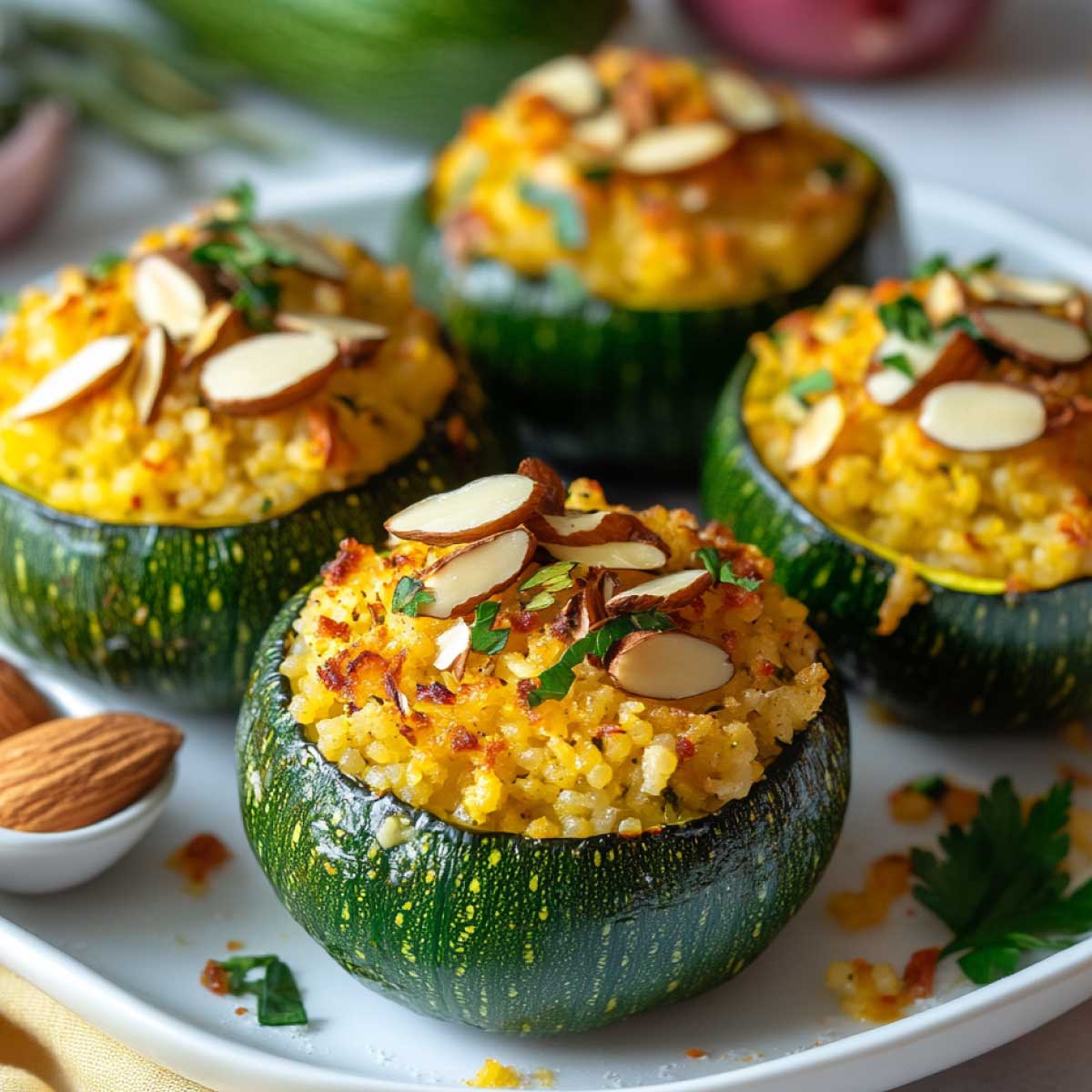Zucchine tonde dal ripieno in giallo